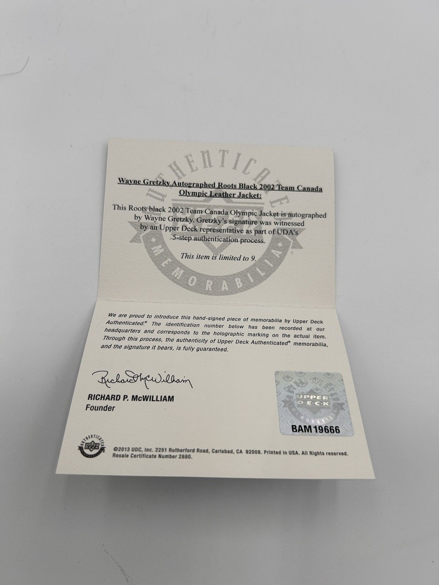 RARE Wayne Gretzky SIGNED Roots Jacket 2002 Team Canada Gold Medal