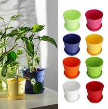 Plant Flower Pot Plastic 9 vibrant Colours planter 5 sizes Pots Planter Saucer