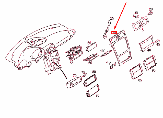 Neu Obere Bedienfeldabdeckung der MB C W203-Konsole A20368090391B24 Original