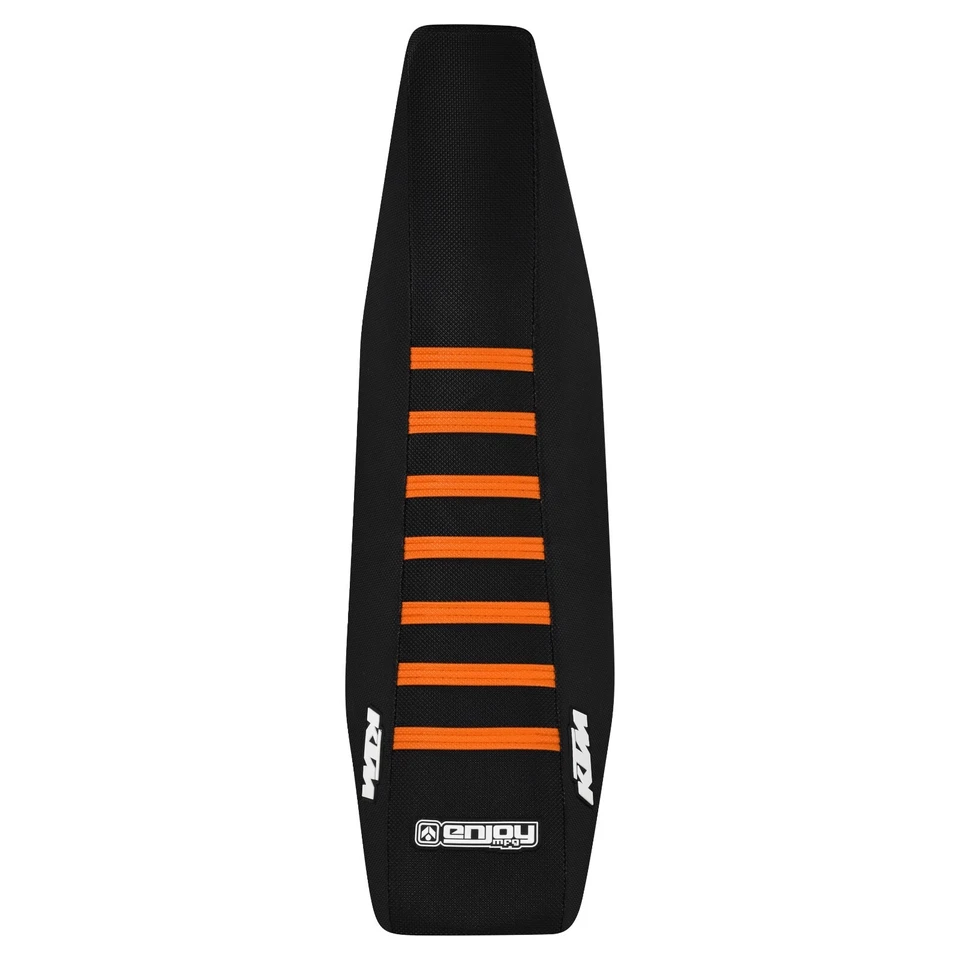 2000 KTM EXC 400-520 Seat Cover Gripper by Enjoy Mfg ALL BLACK / ORANGE RIB #395 - Image 3 of 4