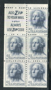 1213a Clean Shaven Washington Booklet MNH