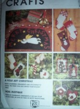 MCCALLS FOLK ART CHRISTMAS ORNAMENTS STOCKING SEWING PATTERN 7807 FROM 1995