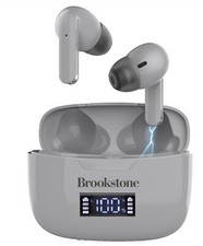 Brookstone Elite Touch True Wireless EARBUDS Re-Chargable Gray