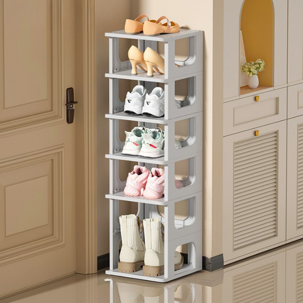 Stackable Shoe Rack Tier Slim Narrow Free Standing Shoes Storage