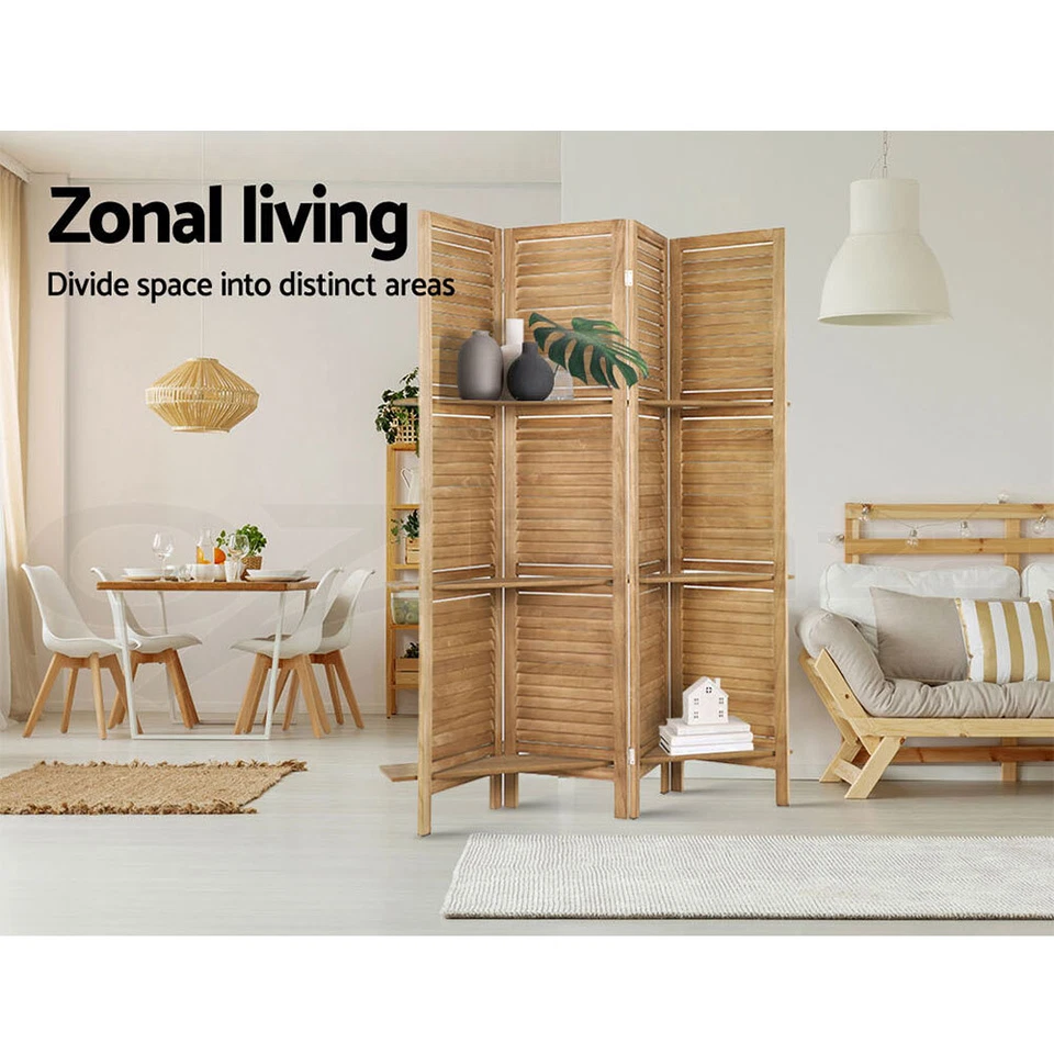 Artiss 4/8 Panel Room Divider Screen Privacy Dividers Timber Wood Fold Stand - image 2 of 4