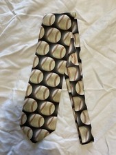2000 Ralph Marlin Necktie Tie Just Balls Baseball Fast Ball Made in USA Dad Gift