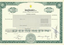 imaginamics Inc., a Province of Ontario, Canada Corporation