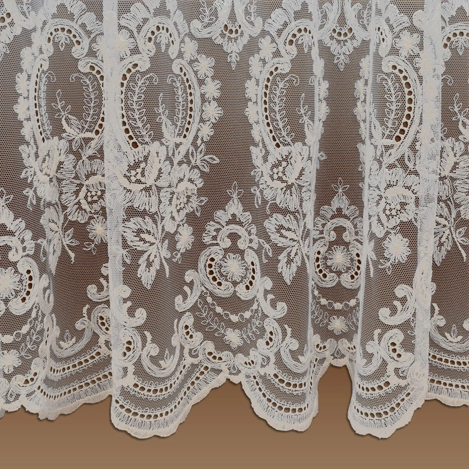 Edler Florentiner-Store Frederika Ecru hochwertige Florentiner Tüllstickerei - Bild 4 von 4