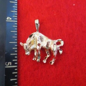 Authentic 14 KT GOLD PLATED 3D CUSTOM ZODIAC TAURUS CHARM PENDANT