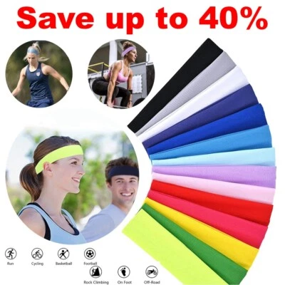 Stretchy Band Yoga Hair Bands Headband Gym Sports Plain Alice Band Girls School