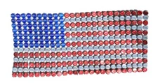 American Flag Upcycled Bottle Cap Art Budweiser Michelob Ultra BL Wall Decor 