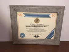 UNITED NATIONS SERVICE COMMEMORATIVE MEDAL CERTIFICATE ~ Type 1