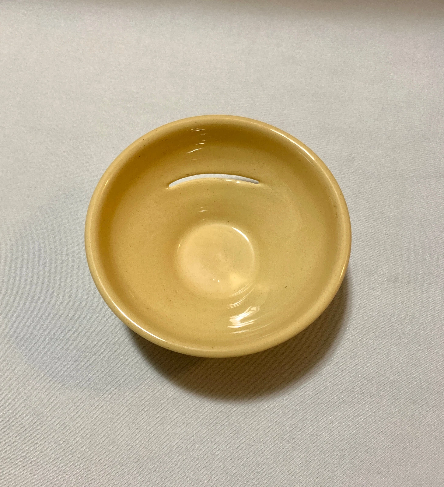 Early Vintage Yelloware Yellow Ware T. G. Green Egg Separator - England