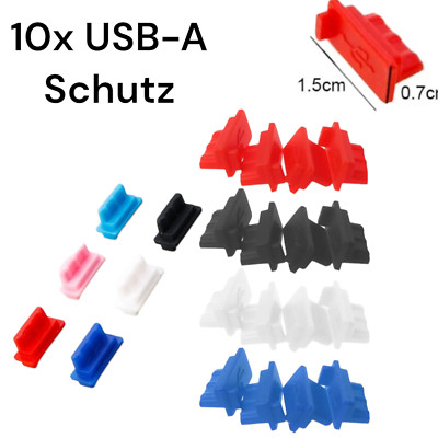 10x USB-Typ-A Schutz, Dust-Plug Staubverschluss - Mehrfarbig
