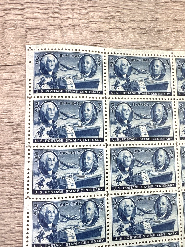 #947 US Stamp - 1947 Postage Stamp Centenary - 50 Stamp Sheet MNH 23599 - Image 3 of 4