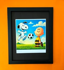 AIDAN FLUX | Hand Signed Original Print Framed LtdED of 69 COA SNOOPY SOCCER