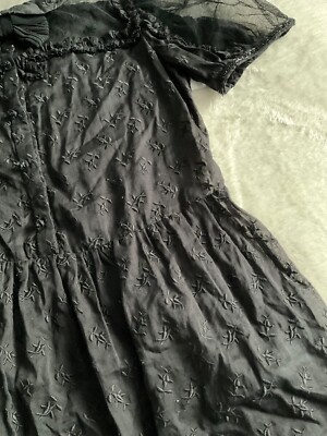 Saint Laurent Paris Tulle Embroidered Cotton Mini Dress