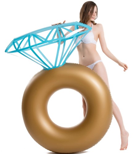 Jasonwell Inflatable Diamond Ring Pool Float - Engagement Ring Bachelorette P... - Picture 2 of 8