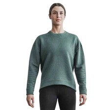 NoBull Women's Forest Green High Low Hem Quilted Crewneck Sweatshirt Size XS