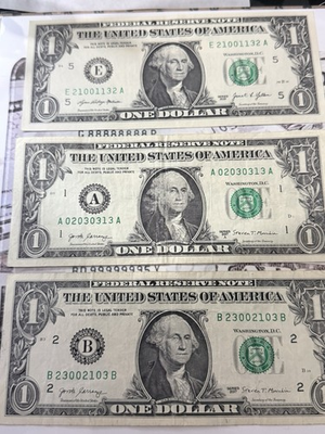 #ad It’s A Kind Of ￼Fancy Serial Number $1 Bills Quantity 3 All 0s 1s 2s And 3s $9.99