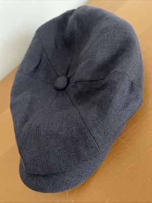 Failsworth Irish Linen Cap 6 3/4 -55cm Hut 100% Leinen Blau Grau Schirmmütze