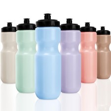 6 Pcs Sports Water Bottles Bulk 22 oz Reusable Sports Squeeze Water Bottles B...