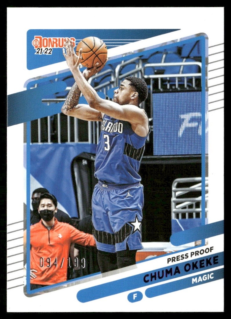 Chuma Okeke 2021-22 Donruss Press Proof Purple #36 #/199 - Orlando Magic