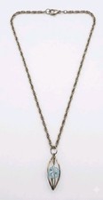 Vintage Silver Tone Cage Pendant Necklace Lig...