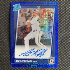 2021 Donruss Optic Rated Rookie Signatures Alex Kirilloff #RRS-AX Blue /99 Auto