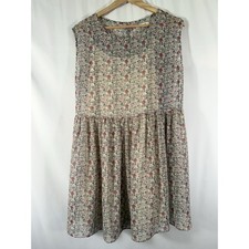 Madewell Sharon Dress Shadowpetal Floral Sheer Babydoll Dress Chiffon Women XS