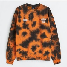H M Stranger Things Hawkins High School 1986 tie dyed orange Sweatshirt Size S