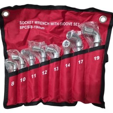 SET DI 8 CHIAVI A PIPA ESAGONALI 8 - 19mm CHIAVI BUSSOLA 8 10 11 12 13 14 17 19