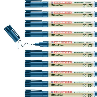 edding 25 Ecoline permanent marker - blue - box of 10 - round tip 1 mm - waterpr