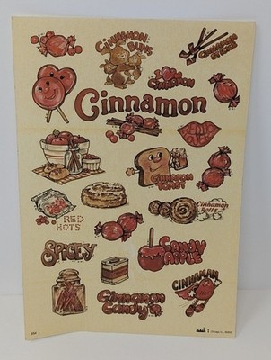 Celebrity Mark 1 Scratch and Sniff Stickers Cinnamon Sheet Vintage