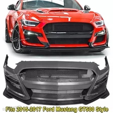 For Ford Mustang 2015-2017 GT500 Style Front Bumper Conversion With Front Lip
