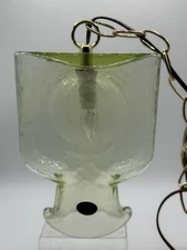 Blenko Hanging Light WORMWOOD 384 Water Bottle, Double Spout - Absinthe Wash