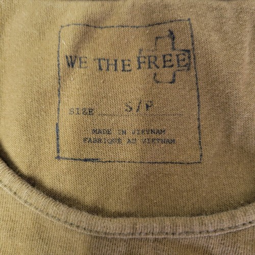 Camiseta sin mangas We The Free People oliva tie-dye blanqueador 100 % algodón talla S/P - Imagen 8 de 9