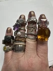 VINTAGE LOT 13 STERLING 925" ACCENT FASHION RINGS TESTED