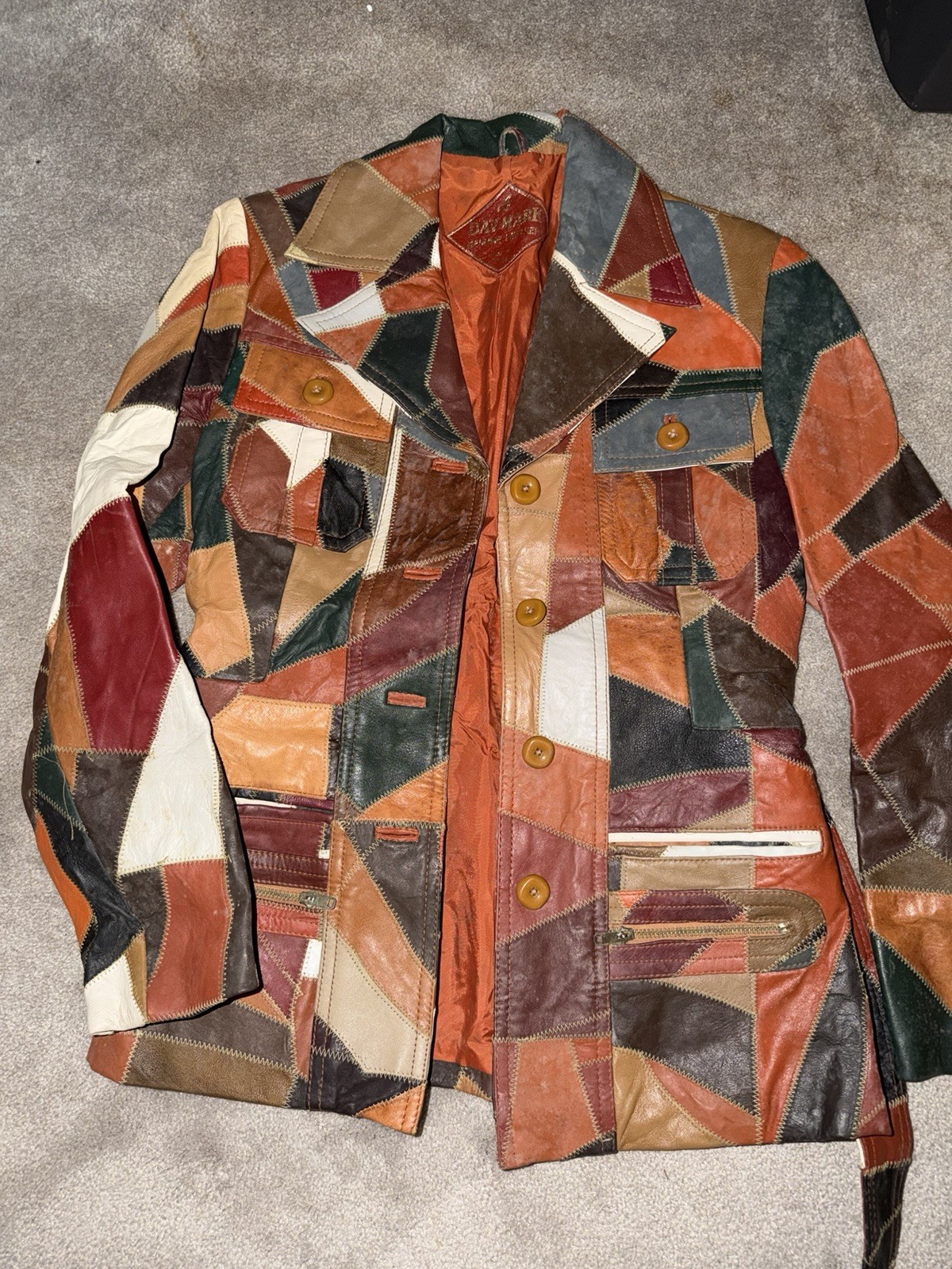 70s Dav Mark Genuine Leather Patchwork Jacket - image 1