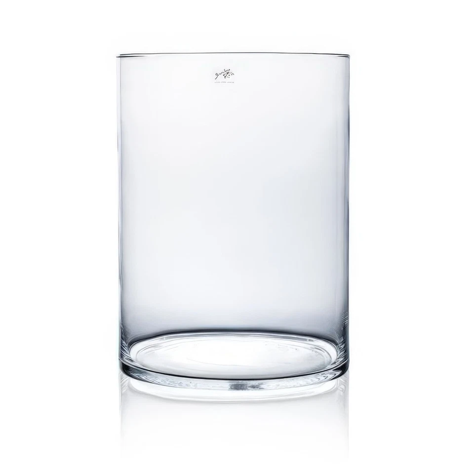 Vaso, Vetro Decorativo, Vaso da Tavolo Cyli Cilindrico Tondo H.40cm D.30cm