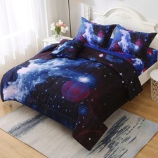6Pcs Galaxy Comforter Set with Sheets for Kids Boys Girls Teens, Outer Space ...