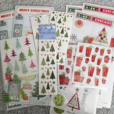 Christmas Stickers Bright Trees Presents Scrapbooking Mix Of New Open Packs