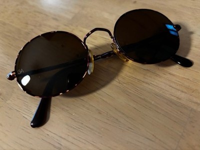 Giorgio Armani Oval Sunglasses Gold Brow-Wash Frame Used Excellent Condition