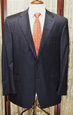Canali 1934 Italy 44 black blue yacht stripe Surgeon Cuff sport coat blazer w5j5