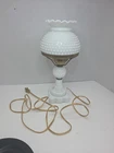 Vintage hobnail milk glass table lamp WORKS! 13 1/" inches Tall