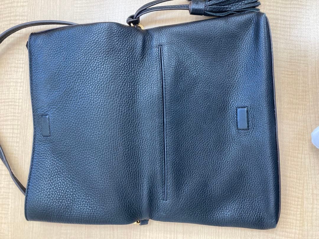 Tory Burch McGraw Shoulder Bag Leather Black Tassel Women's From Japan thumbnail 17