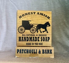 Honest Amish  Organic Handmade Soap -Patchouli & Bark  2pack