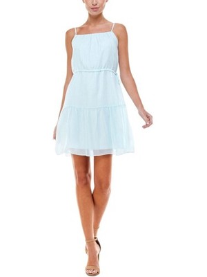Q+A LOS ANGELES Womens Mini Dress Blue Adjustable Straps Juniors S