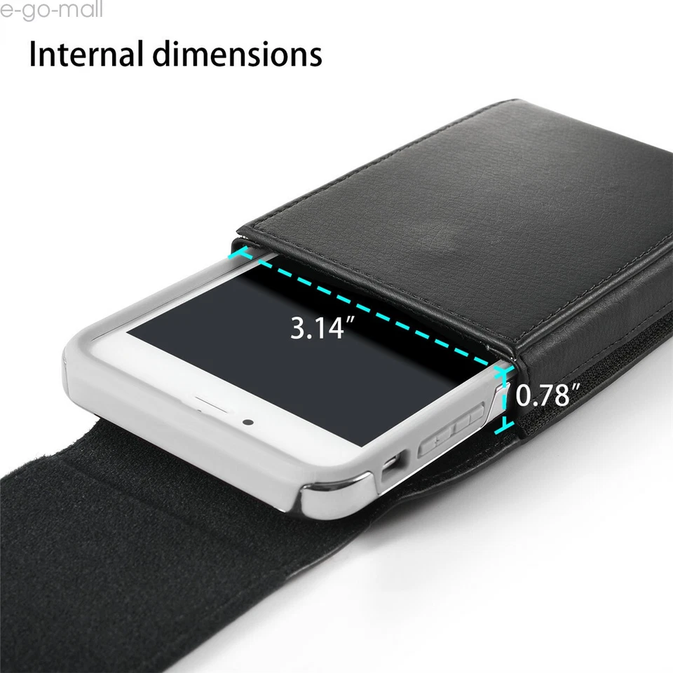 Funda de cuero vertical con clip para cinturón de 7 pulgadas para teléfono XL con otra caja Foto 4 de 4