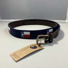 USA Needlepoint Belt - Texas Flag - Magnolia Row Needlepoint Belts New With Tag